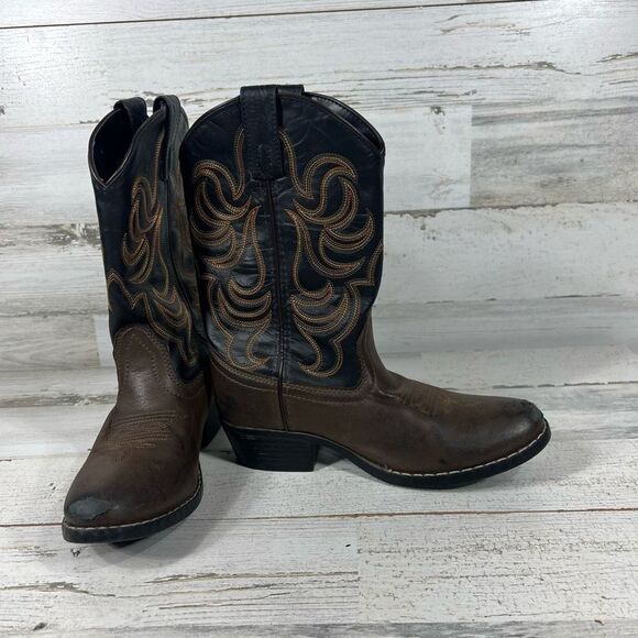 Smoky Mountain Monterey Series Youth Western Boot Kids Brown Black Size 4 - Picture 6 of 8